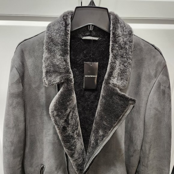 EMPORIO ARMANI Lamb Leather Shearling Jacket - Picture 6 of 16